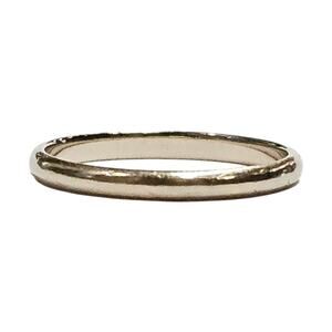 Vintage 18K White Gold Art Deco Wedding Band - Classic Minimalist